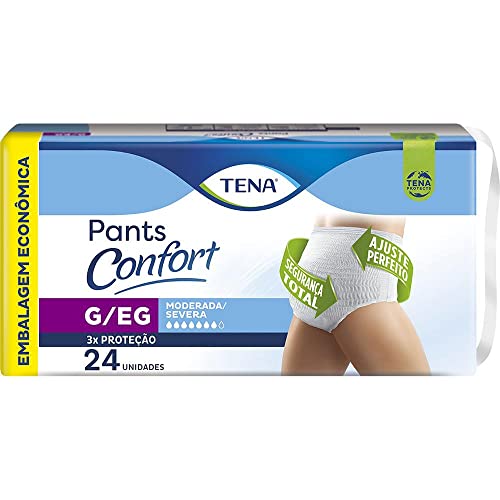 Tena Pants Confort, Roupa Íntima para Incontinência Urinária, G/EG – 24 unidades