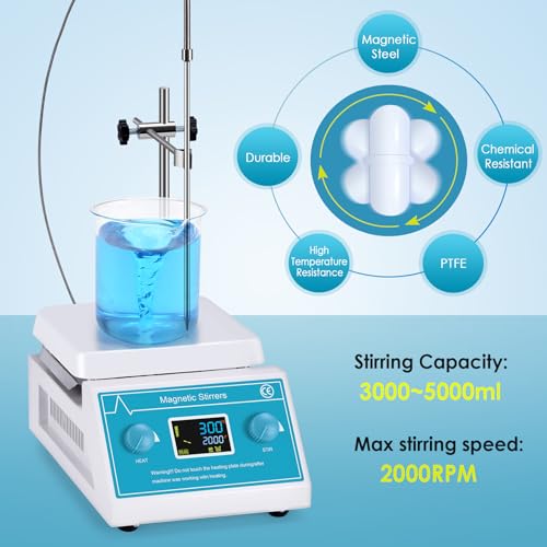 image for Slendor Magnetic Stirrer Hotplate Mixer - 2000 RPM Hot Plate Max 300�
