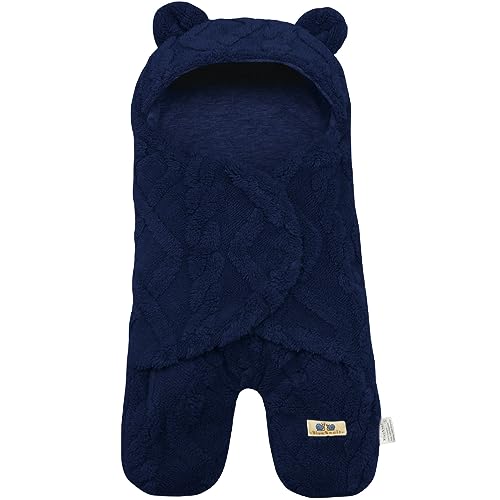 Image of BlueSnail Comfortable Swaddling Blanket,Breathable and Soft Newborn Receiving Blanket (Navy)