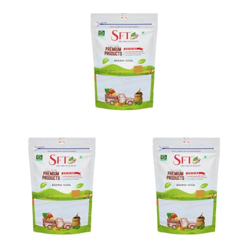 Image of SFT Baking Soda, 1kg (Food-Grade Sodium Bicarbonate | Ideal for Baking, Cooking & Cleaning) (Pack of 3)