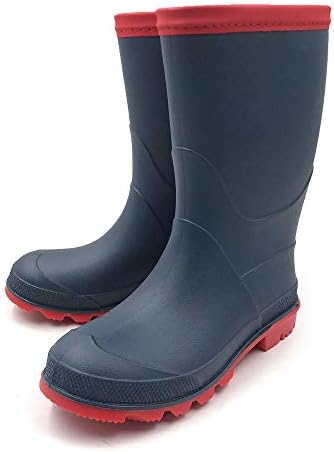 AMOJI Kids Rain Boots Wellies Easy-on Waterproof YX16