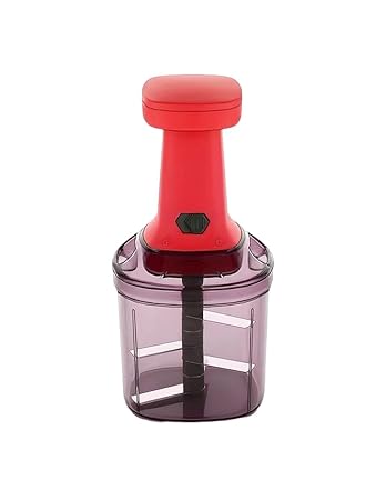 KANESI Food Chopper, Steel Large Manual Hand-Press and Large Steel Vegetable Chopper Mixer Cutter to Cut Onion, Salad, Tomato, Potato (Pack of 1) 1000ml - Wine