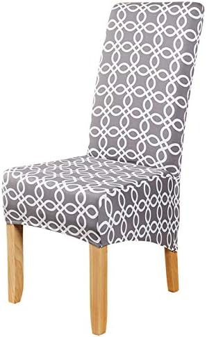 Crushed Velvet Large Size Dining Chair Covers Set of 4,Dining Room Chair Slipcovers,Stretch Elastic Removable Washable High Back Chair Covers for Dining Room,Hotel,Kitchen,Home(Dark Grey,Pack of 4)