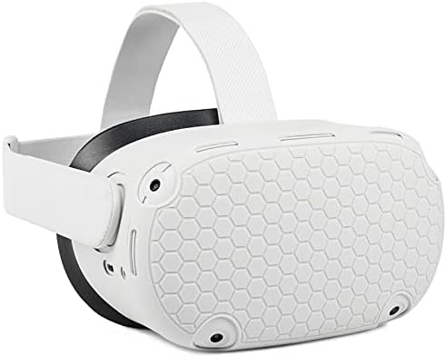 VR Shell Front Protector Cover for Oculus Quest 2, Silicone Protective Headset Cover Anti Scratch Anti Dust Anti Shock, Compatible with Quest 2 Accessories (White)