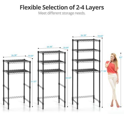 Image of Hodonas Mini Fridge Stand with Storage, Black, 26.58 inchWx 20.28 inchD x 52.36 inchH