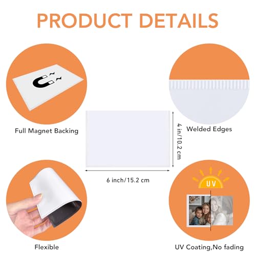 KKJCXY Magnetic Picture Frame, 10 Pcs Magnetic Picture Frames for Refrigerator 4x6, Magnetic Photo Frames with White Border, Refrigerator Magnets for Pictures Suitable Home, School, Office
