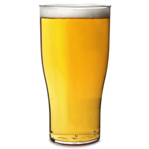 BB Plastics Econ Polystyrene Tulip Pint Tumblers CE 20oz / 568ml - Set of 4 - Reusable Plastic Glasses