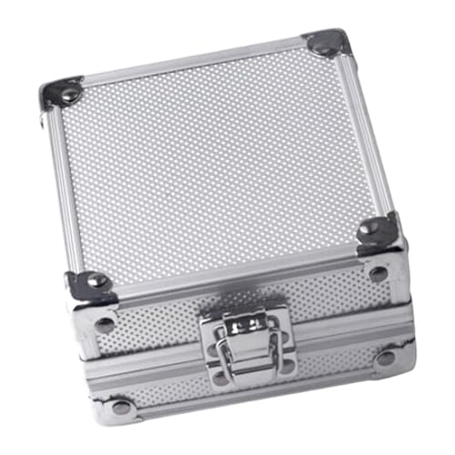Whtkoph Tattoo Kit Box Tattoo Carrying Case Aluminum Alloy with Security Latch Storage Bag, Silver