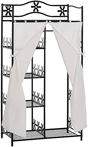 Armadio Pieghevole In Tessuto HOMCOM - Con Ante A Zip, Ripiani E Cassetti, 125x43x162.5 Cm, Grigio - Foto 8