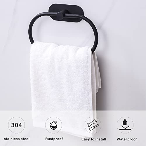 Towel Ring Hand Towel Holder For Bathroom Stainless Steel Wall Mounted Metal Hand Towel Rack Rustproof Towel Hanger For Bath Kicthen, 2 Pcs #TOP4