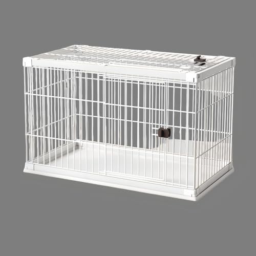 AOUGN 犬のケージ 、犬 サークル 、小型犬 中型犬 、屋根付き ペットケージ 、頑丈 、 脱走防止、 掃除簡単、屋根面付き、軽量である、 移動便利、 組立簡単、室内外兼用 、リビング 寝室、 ペットホテル 、 (ホワイト(フェンス+パレット)届ける天