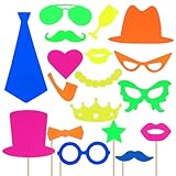 Large choix : ce pack propose une vaste sélection d'accessoires photo aux couleurs néon pour créer une ambiance festive et dynamique, et enrichir vos photos. accessoires pour photomaton de la saint-valentin, articles de fête