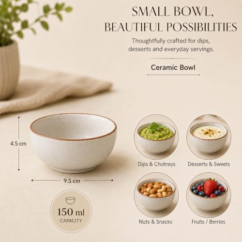 Image of The Earth Store White Matte Brown Ceramic Dinner Set of 16 - 4 Dinner Plates, 4 Quarter Plates, 4 Vegetable Bowls & 4 Coffee Mugs | Premium Dinner Set for Home & Dining
