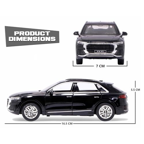 Image of New 1:32 Q8 Diecast Alloy Metal Pull Back Car with Openable Doors Music Sound and Light Vehicle Toy Car for Kids Boys (Red)