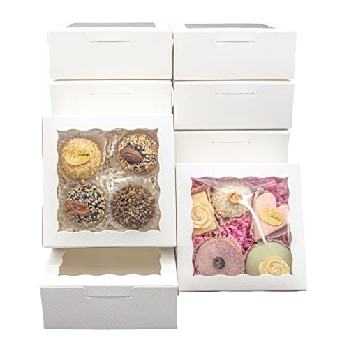 QULIT 50pcs 5x5x2 Inch Bakery Cookie Boxes