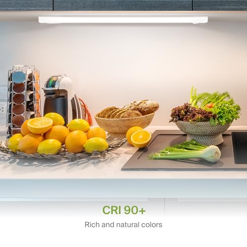 Image of ASD LED Under Cabinet Lighting Hardwired, 40 Inch 20W 2700K-5000K Selectable, 1814LM, CRI90+, Direct Wire Linkable Under Counter Lights for Kitchen, Dimmable Under Cabinet Lights, White, UL, 6 Pack