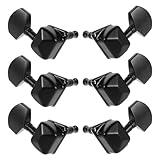 ERINGOGO アコースティックギター用 チューニングペグ セミクローズドタイプ 黒色 ギターチューナーハードウェア 交換用 楽器アクセサリー 6個セット