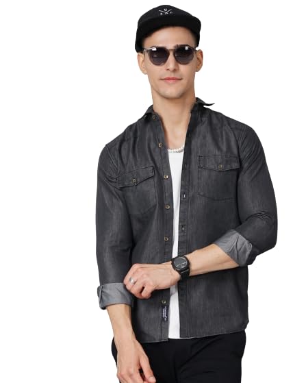 PAUL STREETMen's Double Pocket Denim Shirt