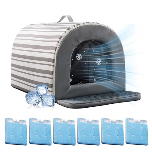 Birsuruzor 屋外猫用クールハウス - 保冷ボックス付きペットクールベッド | 断熱防水ノンスリップ移動用ベッド 天候保護 夏場対策 快適スペース