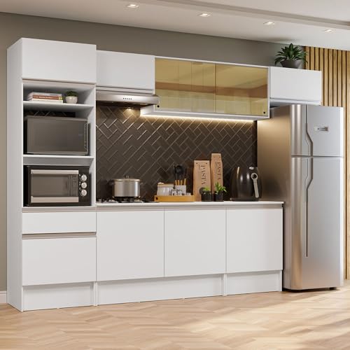 Catálogo de Cocina Integral para Parrilla al mejor precio. 46 Madesa Cocina Integral 300cm Diamante 02 - Blanco