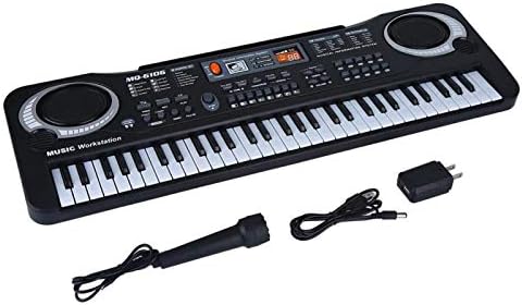 61-Key Digital Electric Piano Keyboard,Portable Electric Digital Key Board Piano Musical Instruments Kids Toy with Microphone,Digital Piano Electric Keyboard for Kids Piano Music Teaching