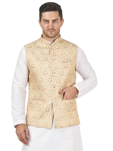 Image of Badoliya & Sons Men's Brocade Zari Nehru Jacket /Waist Coat