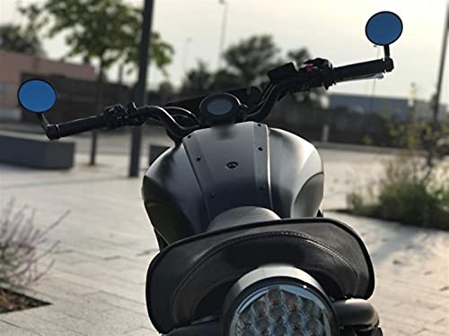 Espejos retrovisores de manillar 7/8 para motocicleta de aleación de aluminio negro 3