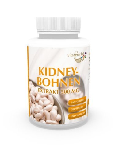 Vita World White Kidney Bean Extract 500mg Capsules, 3 Pack