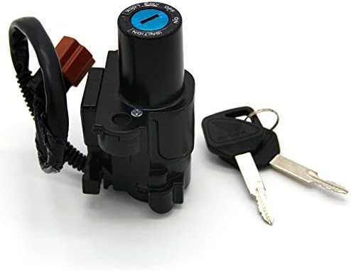 Ignition Switch and Ignition Key for Honda NC700X 2013-2017, CBR500R 2015-2017, CB500X CB500R CB500F 2014-2017, CB650F CBR650F - Push Button, Manual Operation, Black