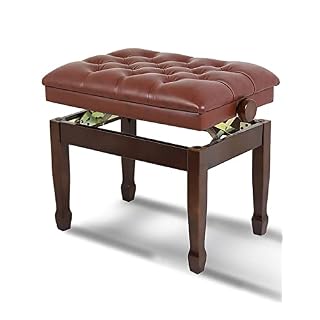 TEmkin Tabouret de Piano Banc de Piano réglable en Hauteur avec Banc de Clavier en Cuir imperméable et Respirant Tabouret de Piano, 60 x 40 x 50-60 cm - Les Beatles, Paul McCartney, John Lennon, RIngo Starr, George Harrison