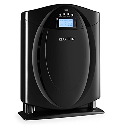 Klarstein Grenoble purificatore ionizzatore d'aria con filtro 4-in-1 (per ambienti fino a 40 m², basse emissioni rumorose, timer, tre livelli velocità, display LCD) - nero