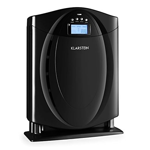 Klarstein Grenoble purificatore ionizzatore d'aria con filtro 4-in-1 (per ambienti fino a 40 m², basse emissioni rumorose, timer, tre livelli velocità, display LCD) - nero