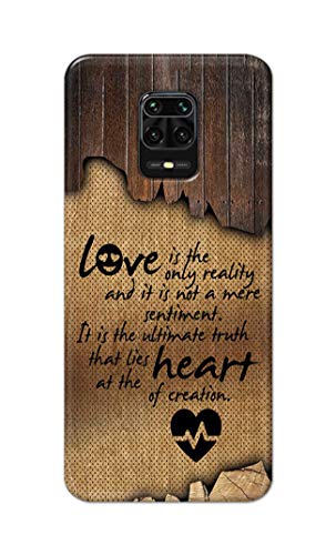 Image of PRINTFIDAA Love is The Only Reality and It is Not Mere Sentiment Printed Designer Hard Case for Redmi Note 9 Pro /Redmi Note 9 Pro Max Back Cover -(e) RPM1010