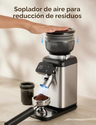 Miniatura 6 de Neretva Molinillo Cafe Eléctrico, Profesional 40 Niveles Precisión Molinillo Café Uniforme Antiestático Anti Residuos Molinillo De Cafe À Conos Para Espresso Café De Goteo Prensa Francesa Moka