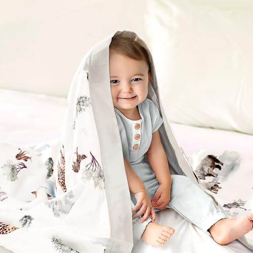 Image of GRSSDER Cotton Muslin Quilt Blanket - Silky Soft and Breathable Baby Blanket Quilt, Oversized Muslin Blankets for Newborns, Toddlers & Kids, 6 Layers Reversible Design for All Seasons, 47 inch x 47 inch
