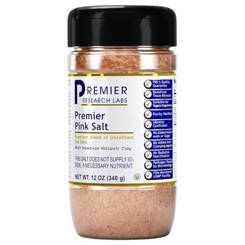 Premier Research Labs Pink Salt - Hawaiian Red Alaea Sea Salt Blend for Food, Cooking, and Eating - Flaky, Unrefined, and Additive-Free, 12 oz