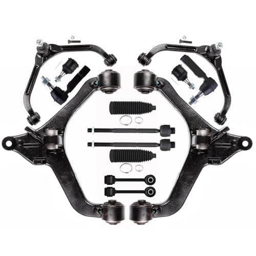 SCITOO 14-PC SET Suspension Kit For 2002-2004 For Jeep Liberty Front Upper Lower Control Arm Lower Ball Joint Inner Outer Tie Rod End w/Boot Sway Bar End Link
