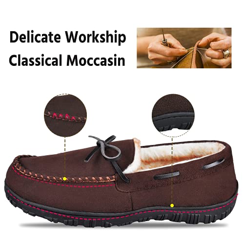 Image of MIXIN Mens Slippers Indoor Outdoor Memory Foam House Shoes Anti-Slip Moccasins Slippers for Men