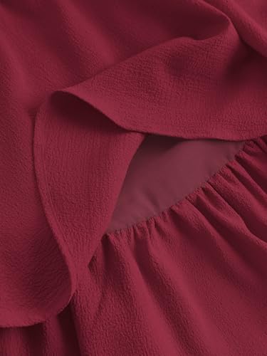 Image of SHENHE Girl's Smocked Ruched A Line Swing Dress Layered Tie Shoulder Flowy Cami Short Dress