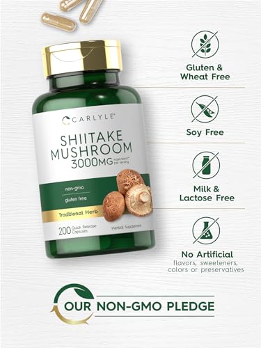 Carlyle CL14993 Shiitake Mushroom Extract | 3000Mg | 200 Capsules | Non-Gmo, Gluten Free thumb #4