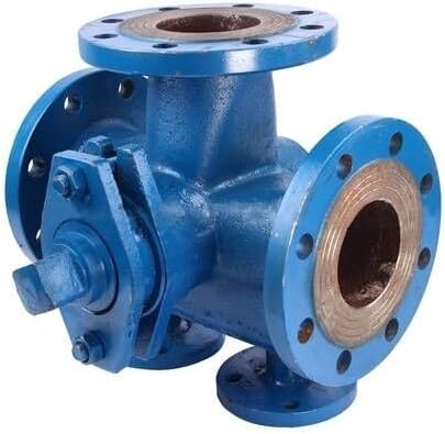 NEHOD Flanged Plug Valve, 2-1/2 Inch, DN65, 2-Way/3-Way Flow Control (2 Way)