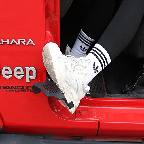 Bestaoo Upgrade Foot Pegs For Jeep Wrangler, Metal Steel Door Hinge Front Foot Peg Rest Pedal For 2007-2022 Jeep Wrangler Jk Jku Jl Jlu Jeep Gladiator Jt - 1 Pair #TOP6