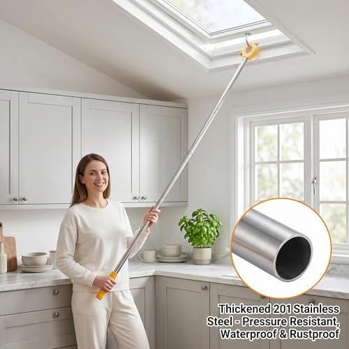 Poste para abrir ventanas extensible de 4 secciones con gancho de agarre firme 4