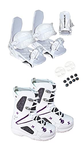 Symbolic Northwave Freedom Snowboard Blem Boots White Bindings Package Purple 5 5.5 (White Bindings to Fit Boots, Boot Fit Ladys 5-5.5 (Z53))