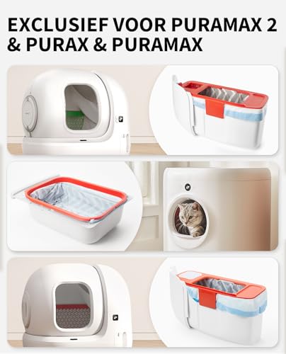 PETKIT Vuilniszak voor Kattenbak, Kattenbakzakken voor Pura Max 2 en Pura X, 5 Rollen x 20 (100 Stuks)