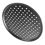 DIYEAH Teglia Pizza Rotonda Forata Carbonio Antiaderente per Forno Ventilazione Ottimale per Cottura Uniforme Versatile per Pizza Grigliate e Dolci Facile da Pulire