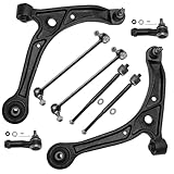Detroit Axle - New 8-Piece Front Suspension Kit - 2 Lower Control Arms w/Ball Joints, 2 Sway Bar End Links, All 4 Inner and Outer Tie Rod End Links