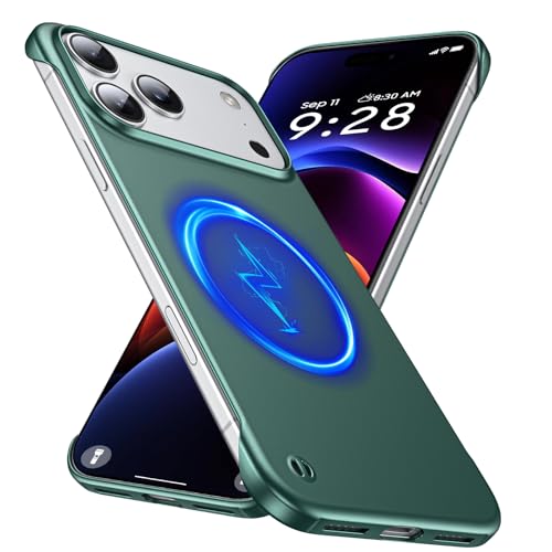 Coque minimaliste 17 Pro Max protection mate vert foncé idéale pour le bureau