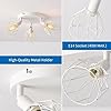 ANWIO Ceiling Lights,SpotLights Ceiling Lights Metal Wire Cage,Kitchen Spotlights Ceiling,Adjustable Round 3 Way White Lounge Industrial Wall Lights with E14 Base,Light Fittings Ceilings #4