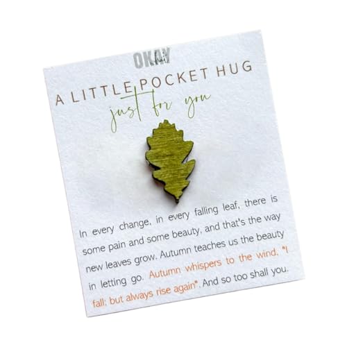 Pocket Maple Hug - Abrazos de bolsillo de madera de arce - Decoraciones portátiles de hojas de otoño rústicas para niños, amantes, amigos